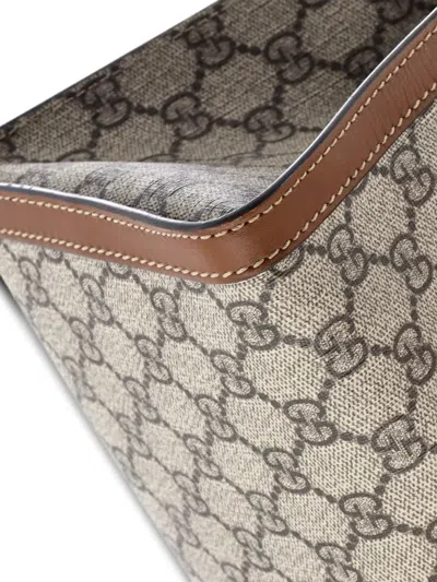 Pre-owned Gucci Padlock Chain Gg Coated Canvas With Leather Medium Tote Bag In Brown