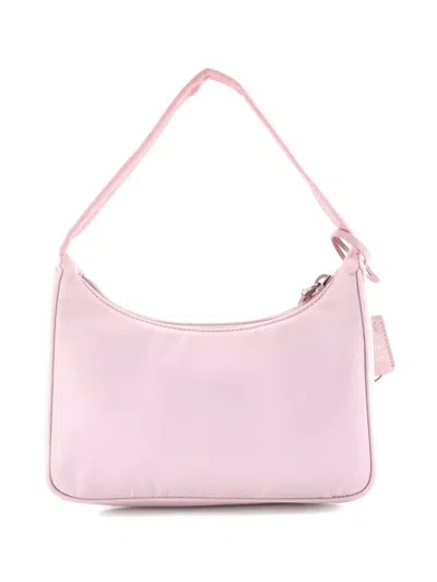 Pre-owned Prada Re-edition 2000 Tessuto Mini Hobo Bag In Pink