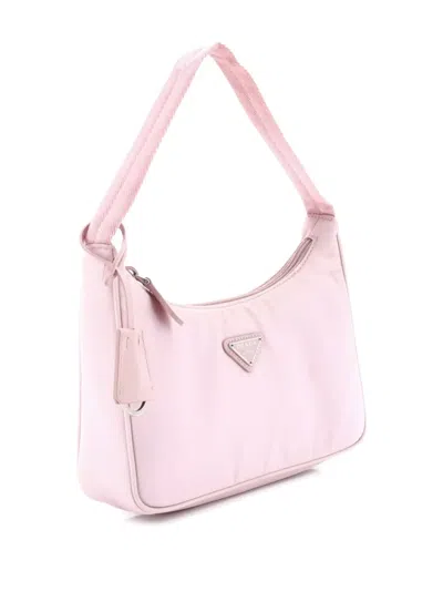 Pre-owned Prada Re-edition 2000 Tessuto Mini Hobo Bag In Pink
