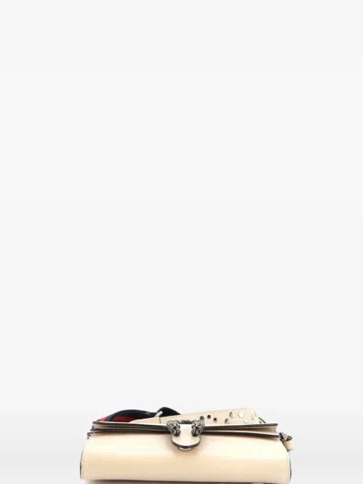 Pre-owned Gucci Dionysus East-west Flap Bag Leather Small Shoulder Bag In Neutral