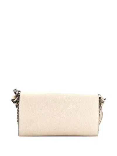 Pre-owned Gucci Dionysus East-west Flap Bag Leather Small Shoulder Bag In Neutral