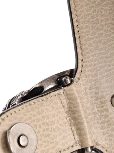 Pre-owned Gucci Dionysus East-west Flap Bag Leather Small Shoulder Bag In Neutral