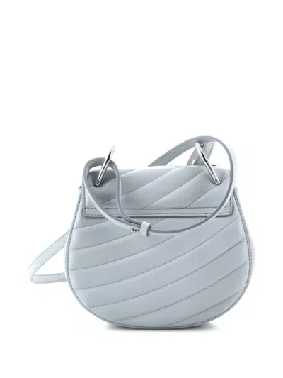 Pre-owned Chloé Drew Bijou Quilted Leather Small Crossbody Bag In Blue