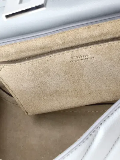 Pre-owned Chloé Drew Bijou Quilted Leather Small Crossbody Bag In Blue