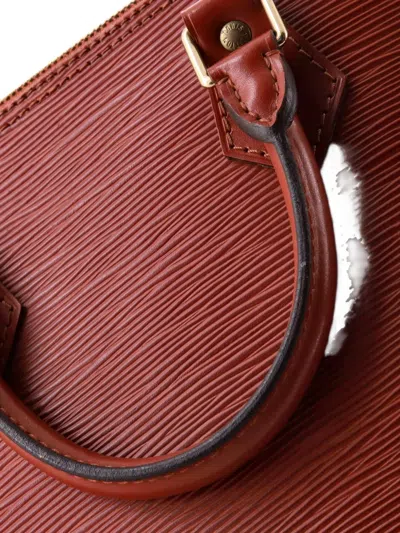 Pre-owned Louis Vuitton Vintage Alma Handbag Epi Leather Pm Satchel In Brown