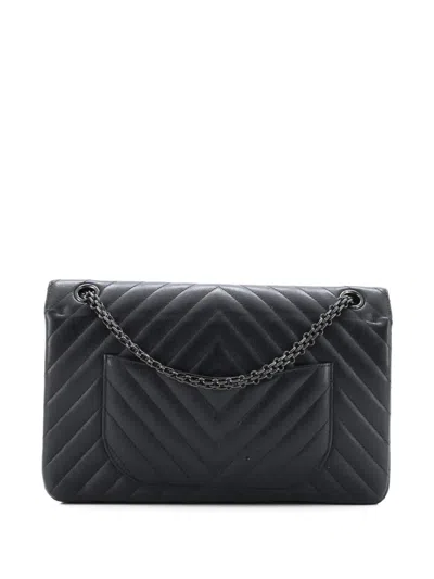 Pre-owned Chanel So Black Reissue 2.55 Flap Bag Chevron Sheepskin 226 Shoulder Bag