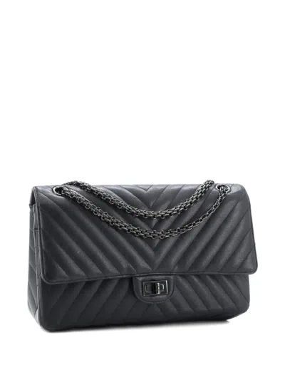 Pre-owned Chanel So Black Reissue 2.55 Flap Bag Chevron Sheepskin 226 Shoulder Bag