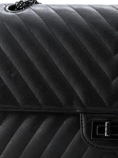 Pre-owned Chanel So Black Reissue 2.55 Flap Bag Chevron Sheepskin 226 Shoulder Bag