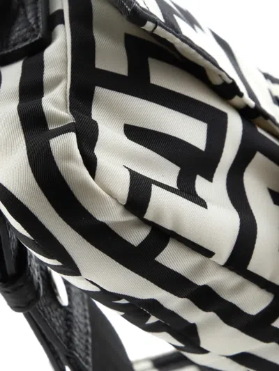 Pre-owned Fendi X Marc Jacobs Baguette Nm Bag Printed Nylon Shoulder Bag In Black