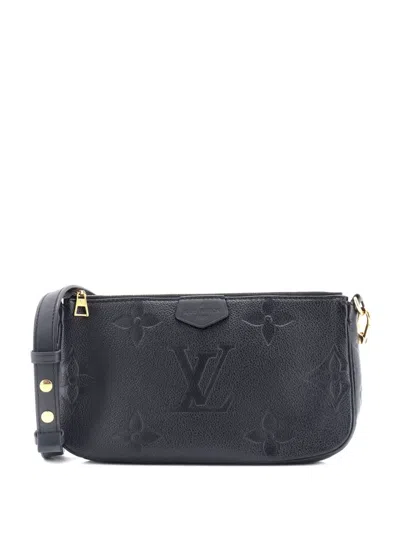 Pre-owned Louis Vuitton Multi Pochette Accessoires Monogram Empreinte Giant Crossbody Bag In Black