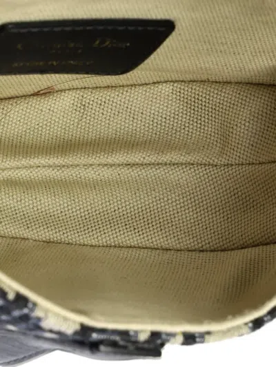 Pre-owned Dior Saddle Handbag Oblique Canvas Mini Shoulder Bag In Blue