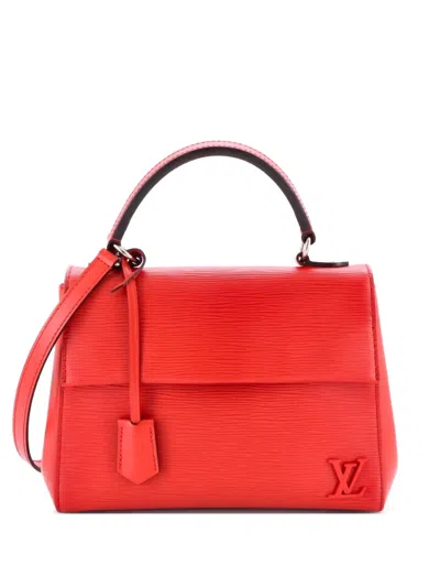 Pre-owned Louis Vuitton Cluny Top Handle Bag Epi Leather Bb Satchel In Red