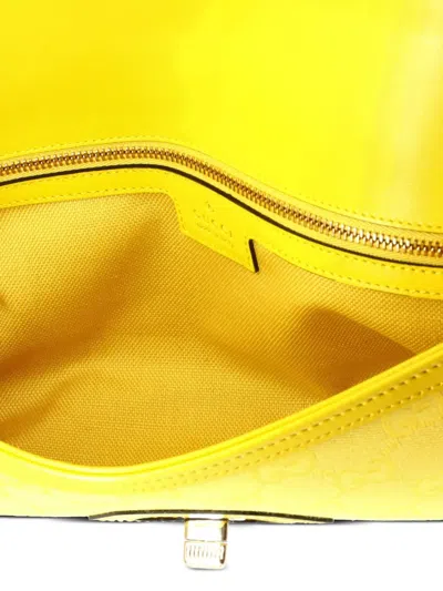 Pre-owned Gucci Luce Canvas Small Shoulder Bag In Yellow