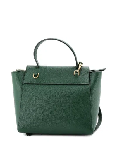 Pre-owned Celine Belt Bag Textured Leather Nano Shoulder Bag In Green