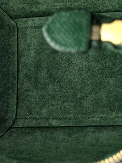 Pre-owned Celine Belt Bag Textured Leather Nano Shoulder Bag In Green