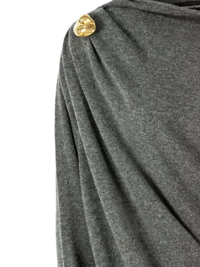 Fabiana Filippi Long-sleeve Midi Dress In Gray