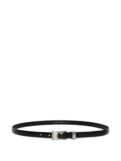 The Row Silver-tone Buckle Downtown Belt In Black