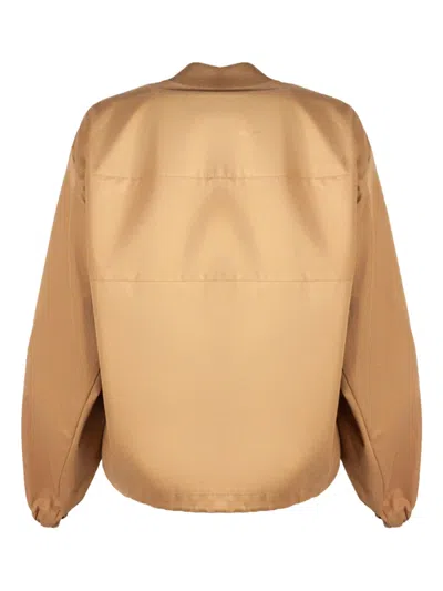 Fabiana Filippi Round-neck Bomber Jacket In Brown