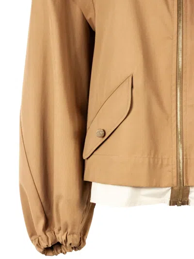 Fabiana Filippi Round-neck Bomber Jacket In Brown