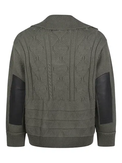 Namacheko Cable-knit Polo-collar Pullover In Gray