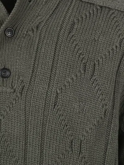 Namacheko Cable-knit Polo-collar Pullover In Gray