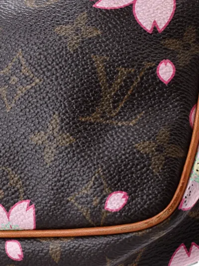 Pre-owned Louis Vuitton Pochette Accessoires Limited Edition Cherry Blossom Monogram Clutch Bag In Brown