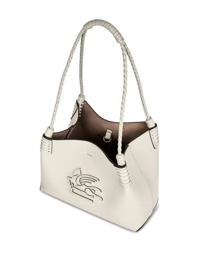 Etro Mini Leather Shoulder Handbag In Neutral