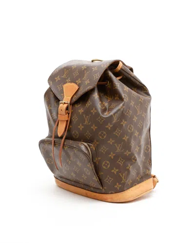 Pre-owned Louis Vuitton Monogram Montsouris Gm Backpack In Brown
