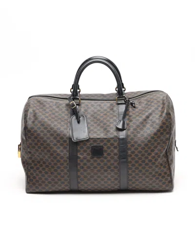 Celine Céline Macadam Boston Bag In Brown