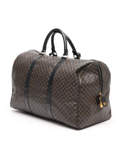 Celine Céline Macadam Boston Bag In Brown