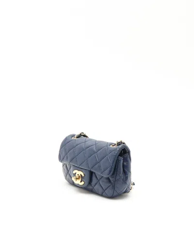 Pre-owned Chanel Mini Valentine Charms Flap Bag In Blue
