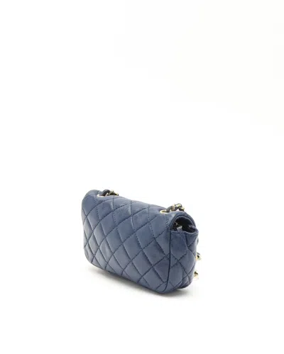 Pre-owned Chanel Mini Valentine Charms Flap Bag In Blue