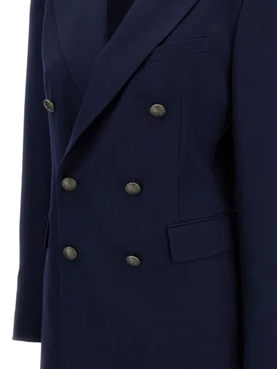 Ralph Lauren Double-breasted Tailored Blazer With Gold-tone Buttons In Blue