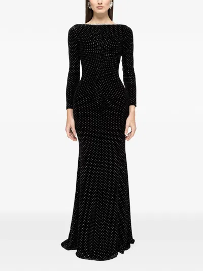 露背纹理超长连衣裙