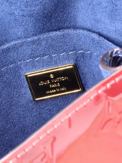 Pre-owned Louis Vuitton Spring Street Nm Handbag Monogram Vernis With Monogram Canvas And Epi Leather Shoulder Bag In Blue