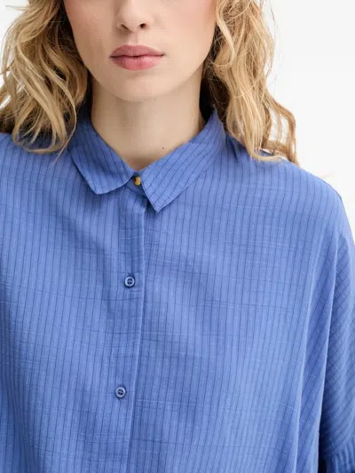 Sessun Drawstring Textured Shirt In Blue
