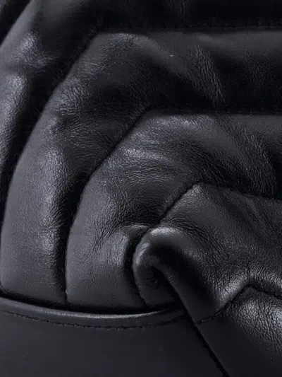 Pre-owned Saint Laurent Loulou Matelasse Chevron Leather Small Backpack In Black