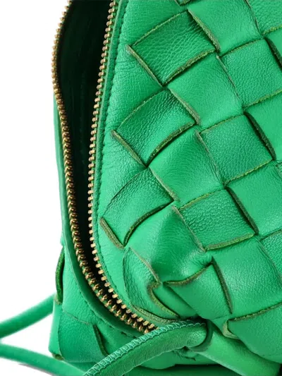 Pre-owned Bottega Veneta Loop Intrecciato Nappa Mini Crossbody Bag In Green