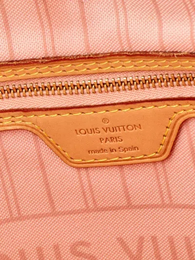 Pre-owned Louis Vuitton Neverfull Nm Limited Edition Damier Tahitienne Mm Tote Bag In Pink