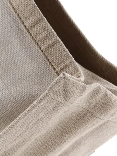 Pre-owned Saint Laurent Rive Gauche Shopper Canvas Large Tote Bag In Neutral