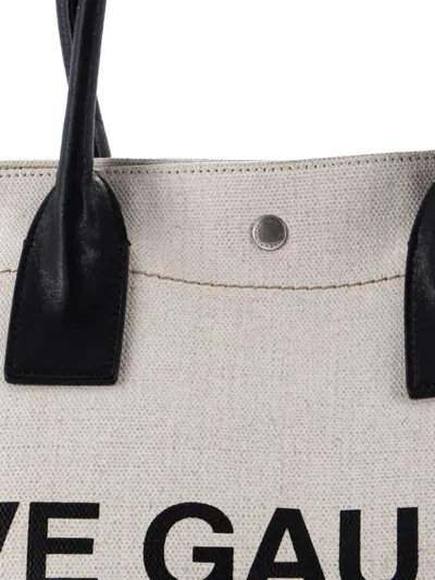 Pre-owned Saint Laurent Rive Gauche Shopper Canvas Large Tote Bag In Neutral