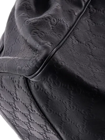 Pre-owned Gucci Sukey Ssima Leather Large Tote Bag In Black