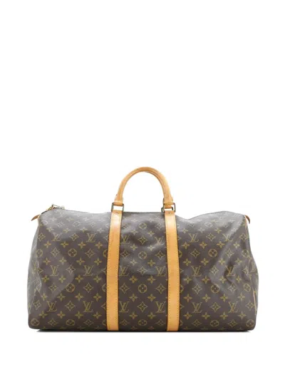 Pre-owned Louis Vuitton Keepall Bag Monogram Canvas 45 Satchel In Brown