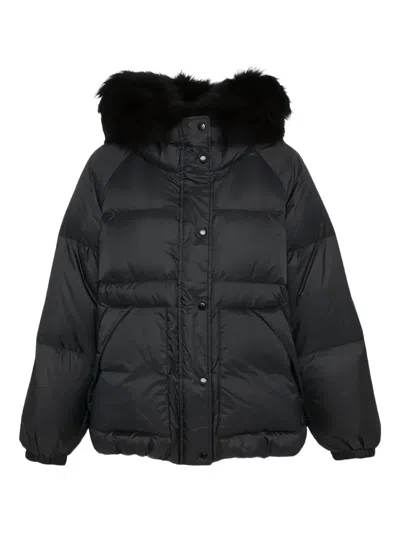 Yves Salomon Shearling-hooded Jacket In Black