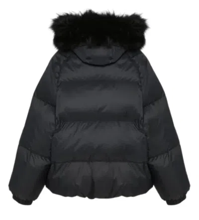 Yves Salomon Shearling-hooded Jacket In Black