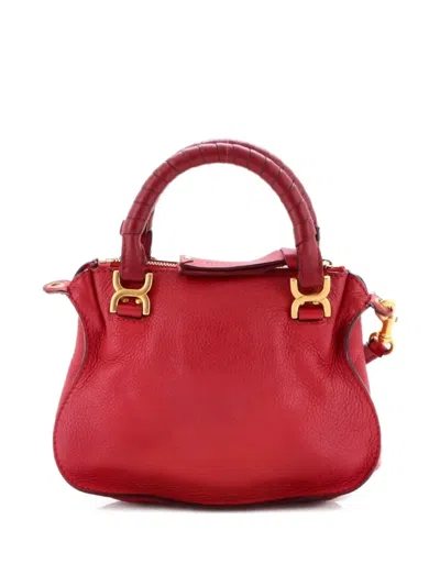 Pre-owned Chloé Marcie Satchel Leather Baby Crossbody Bag In Red