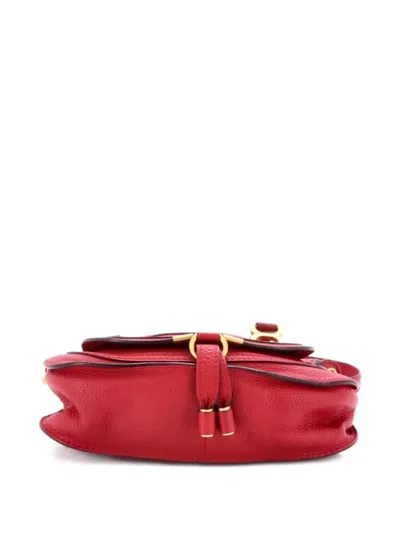Pre-owned Chloé Marcie Satchel Leather Baby Crossbody Bag In Red