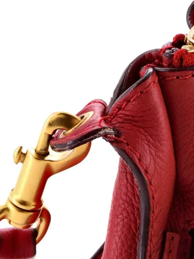 Pre-owned Chloé Marcie Satchel Leather Baby Crossbody Bag In Red