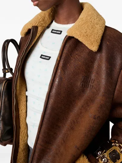 Miu Miu Floral-pattern Logo-patch T-shirt In Multi