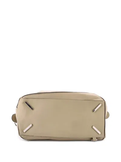 Pre-owned Loewe Puzzle Bag Leather Large Satchel In Neutral